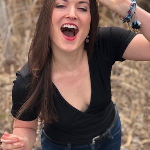 Low Black V Neck Short Sleeve Bodysuit Style